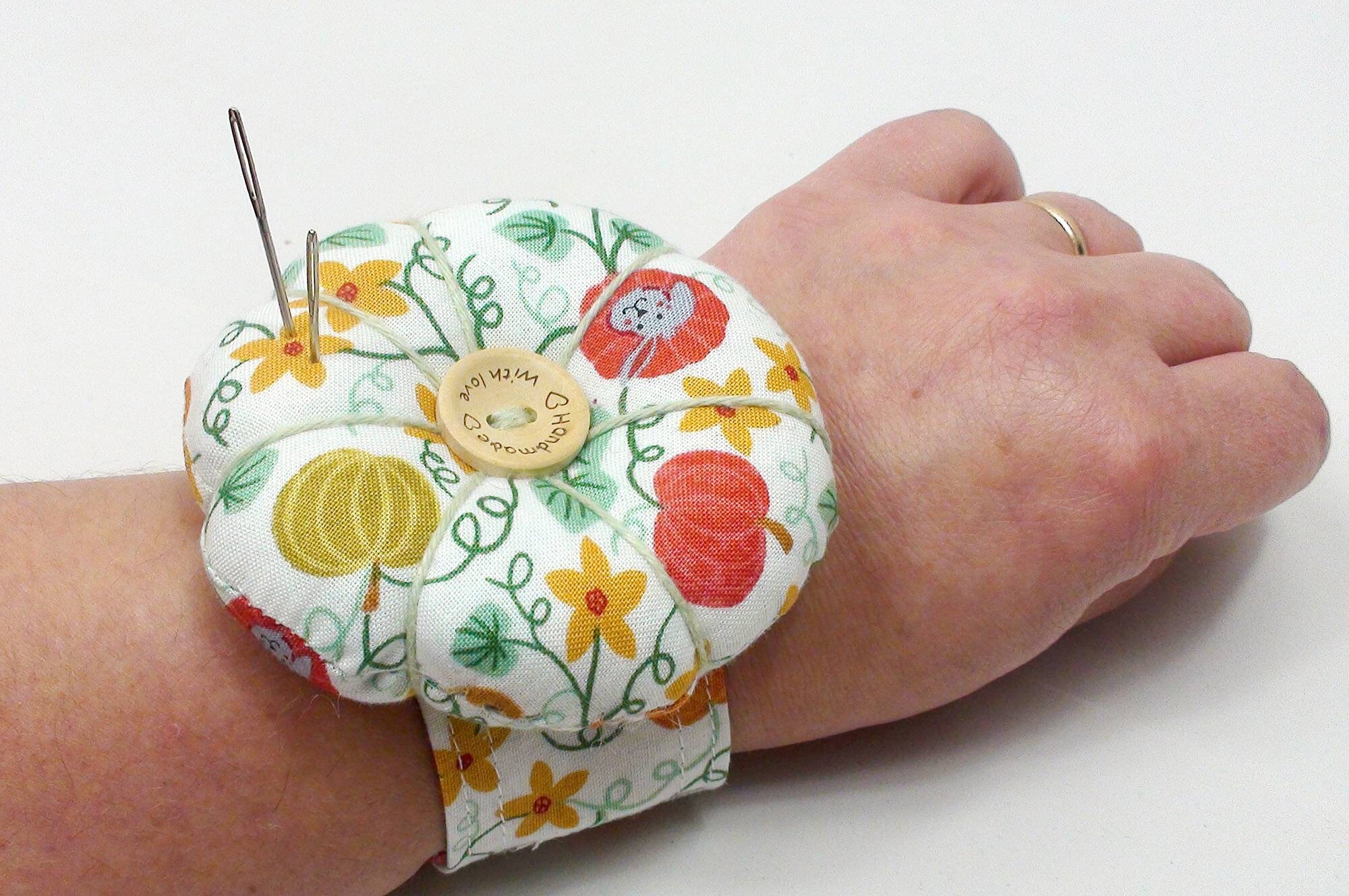 Wrist pin cushion with removable wrist band pumpkins and Etsy