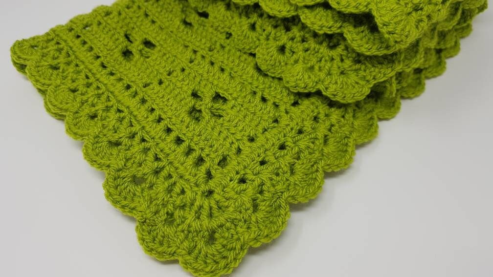 Nature inspired lime green baby blanket Call the Midwife Etsy