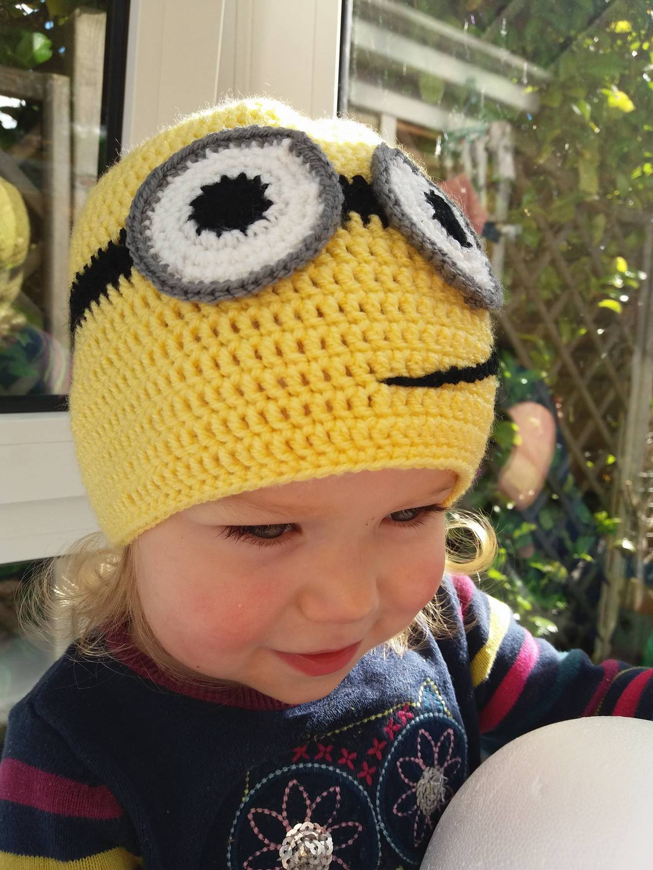 Minion Beanie Hat With Two Eyes Yellow 