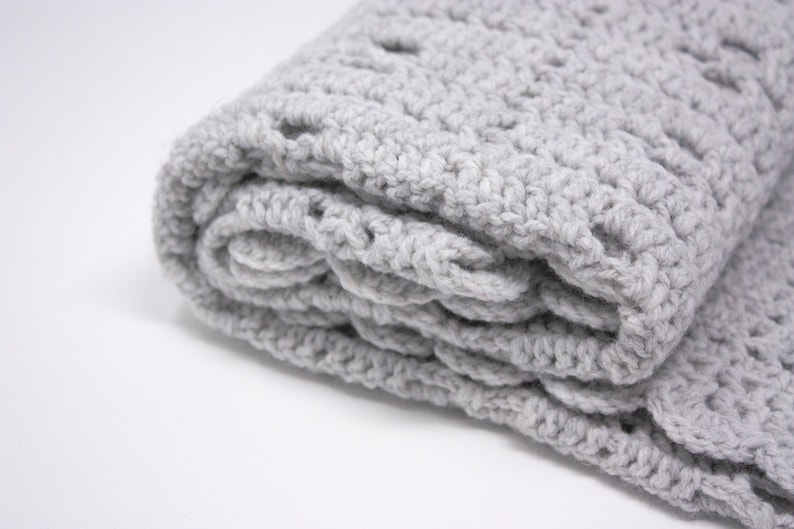 Crochet grey baby blanket Call the Midwife pattern Handmade Etsy