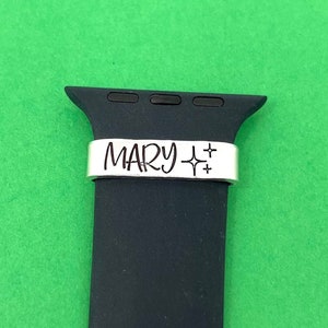 Personalized Name Watch Band Charm, Friend Gift, Smart Watch Charms, Watch Name Tag, Star Jewelry, Personalized Gift, Custom Hand Stamped