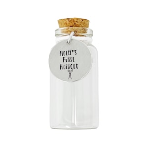 Personalized First Haircut Keepsake Jar: Baby&#39;s First Curl Gift