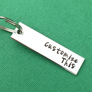 Custom Hand Stamped Keychain Personalized Aluminum Gift - Group - Friends  - Wedding - Party Favors - Organizations - Teams - Memorial