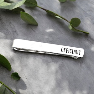 Officiant Tie Clip, Officiant Gift, Officiant Proposal, Holiday Gift Idea Officiant Wedding Gift Thank You Gift Idea To Officiant From Groom