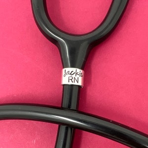 Stethoscope charm for RN graduate or Nurses Week, Custom made cute gift for her, Registered nurse appreciation, Personalized with name