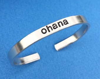 Ohana Bracelet, Hand Stamped Bracelet, Personalized Gift, Family Bracelet, Ohana Means Family, Hawaiian Jewelry, Beach Jewelry, Mom Gift