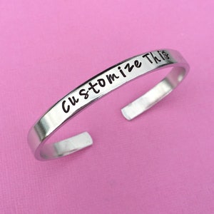 Personalized Bracelet Hand Stamped Jewelry, Bangle Cuff, Custom Gift For Her, Birthday, Christmas, Mother&#39;s Day Gift, Bulk Order Available