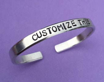 Cuff Bracelet, Hand Stamped Bracelet, Personalized Gift, Mothers Day Gift, Stocking Stuffer, Christmas Gift For Her, Gift Under 10, Mom Gift