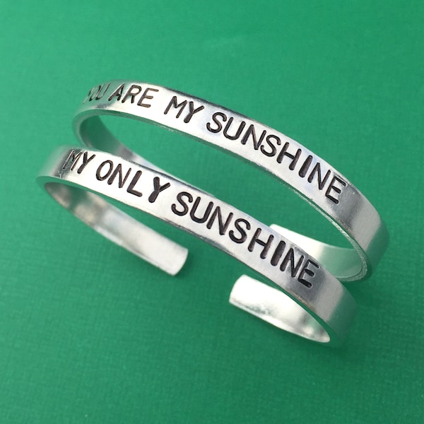 SET OF 2 You Are My Sunshine Bracelet My Only Sunshine Bracelet Hand Stamped Bracelet Mother Gift Daughter Gift Mother's Day Gift Mom Gift