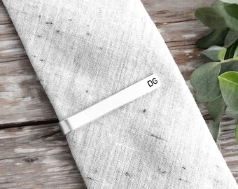 Personalized Hand Stamped Tie Clip, Custom Tie Bar, Boyfriend Gift, Father&#39;s Day Gift, Birthday Gift, Wedding Gift, Christmas Gift For Him