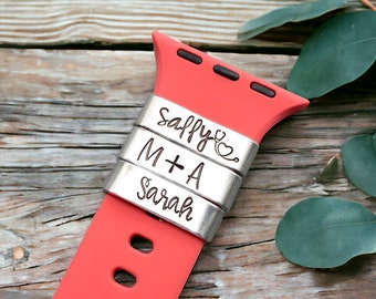 Personalized Watch Band Charm, Smart Watch Charm, Personalized Gift, Nurse Week, Graduation Gift, Name Tag, Watch Tag Bar, Watch Accessories