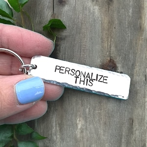 Personalized Keychain, Personalized Gift, Hand Stamped Keychain, Custom Keychain For Mom, Gift For Friend, Mothers Day, Girlfriend Gift