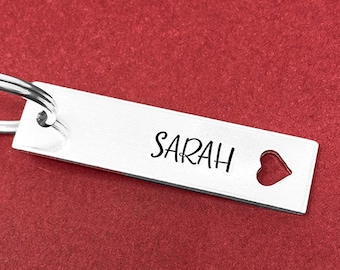 Custom Keychain, Personalized Keychain, Name Keychain, Heart Keychain, Keychain For Women, Womens Gift, Friend Gift, Friend Birthday Gift