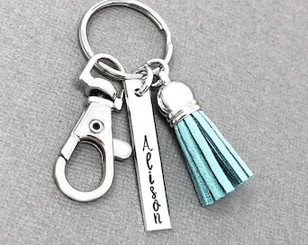 Tassel Keychain, Name Keychain, Keychains For Women, Personalized Keychain, Bag Clip, Purse Charm, Birthday Gift For Wife, New Car Keychain