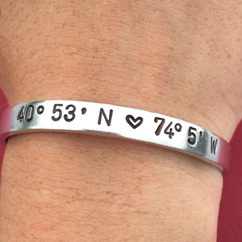 Custom Hand Stamped Jewelry Aluminum Cuff Bracelet Etsy