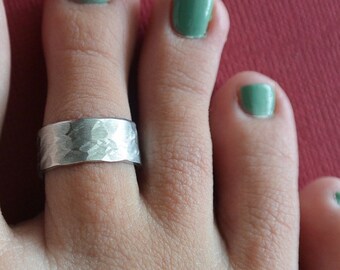 Toe Ring Hammered Toe Ring Cuff Band Adjustable Gift For Her Jewelry Birthday Gift Summer Christmas Gift Mother's Day Gift Beach Jewelry