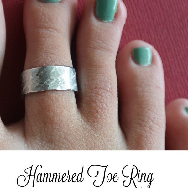 Toe Ring Hammered Toe Ring Cuff Band Adjustable Gift For Her Jewelry Birthday Gift Summer Christmas Gift Mother's Day Gift Beach Jewelry