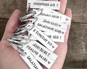 Custom Keychain, Personalized Keychain, Bible Verse Keychain, Religious Gift, Wedding Gift, Bible Gift, Gift For Christian, Psalms, Proverbs