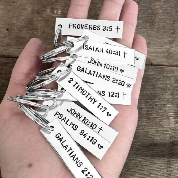 Custom Keychain, Personalized Keychain, Bible Verse Keychain, Religious Gift, Wedding Gift, Bible Gift, Gift For Christian, Psalms, Proverbs