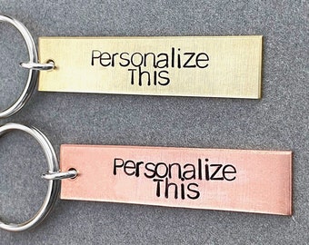 Custom Keychain, Hand Stamped Gift, Brass Keychain, Personalized Gift, Keychains For Men, Christmas Gifts, Copper Keychain, Anniversary Gift