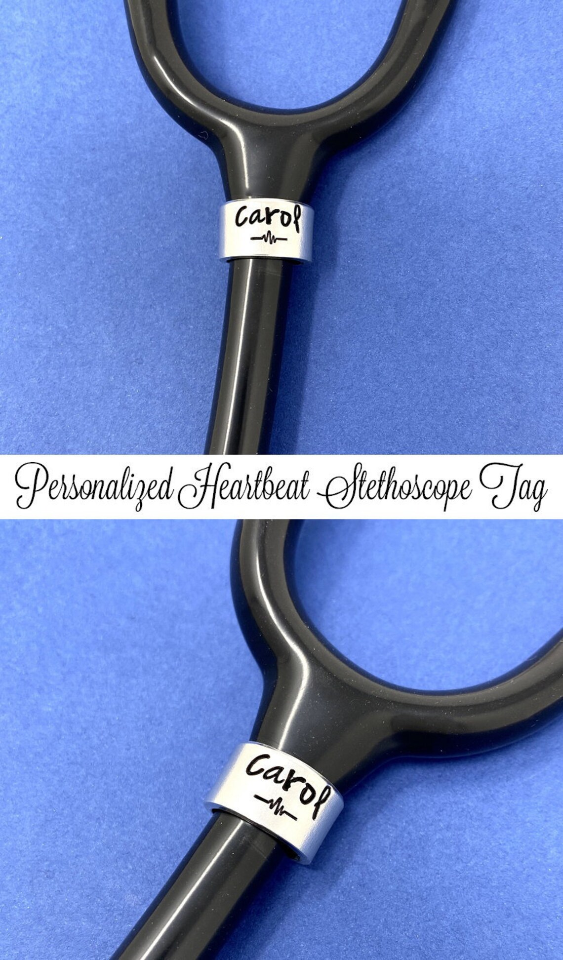 Stethoscope Name Tag Custom Stethoscope Tag Heartbeat Etsy