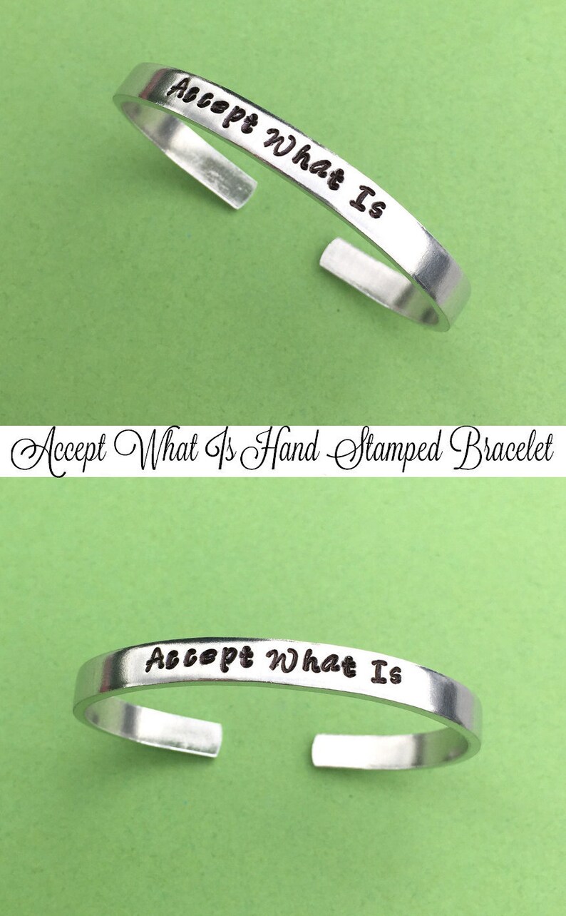 Accept What is Hand Stamped Bracelet Aluminum Skinny Cuff Etsy