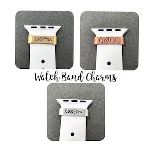 Personalized Watch Band Charm, Smart Watch Charm, Personalized Gift, Nurse Week Graduation Gift Name Tag Rose Gold Gold Silver Watch Tag Bar