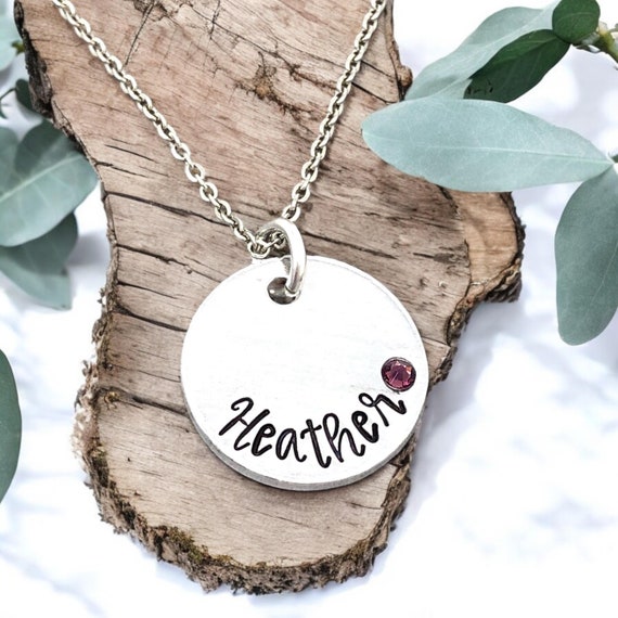Birthstone Crystal Cheerleader Name Pendant Necklace Birthstone Crystal Cheerleader Name Pendant Necklace