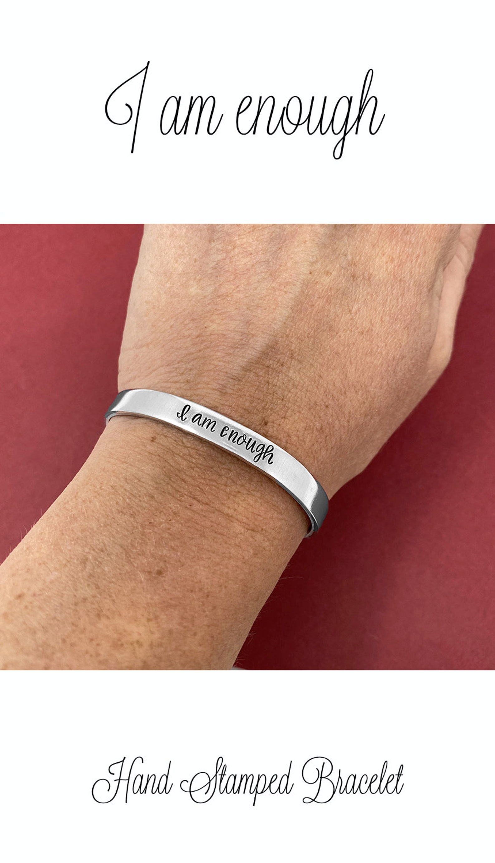 I Am Enough Bracelet Inspirational Bracelet Hand Stamped Etsy