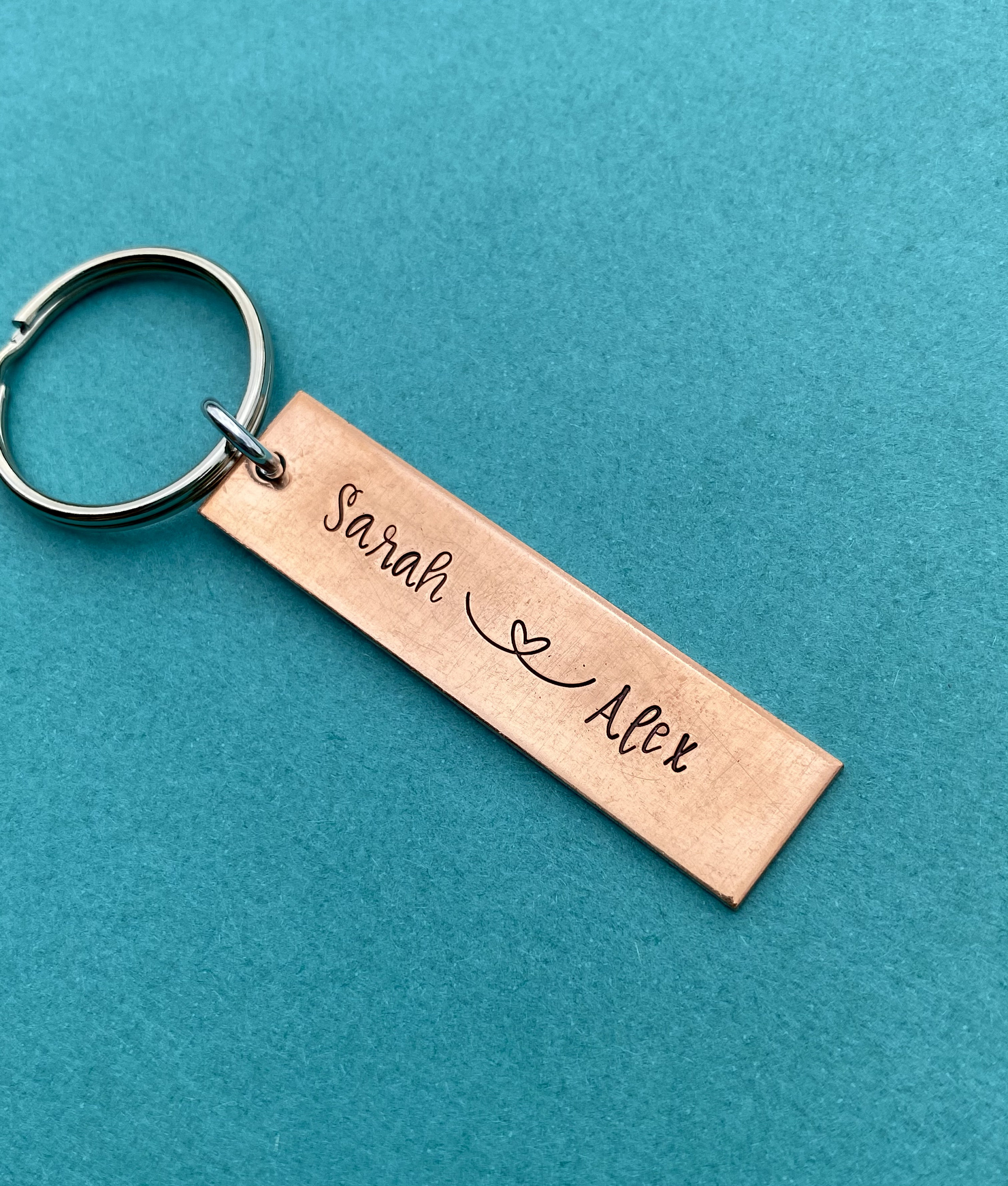 Name Keychain Wedding Gift Copper Keychain Personalized Etsy