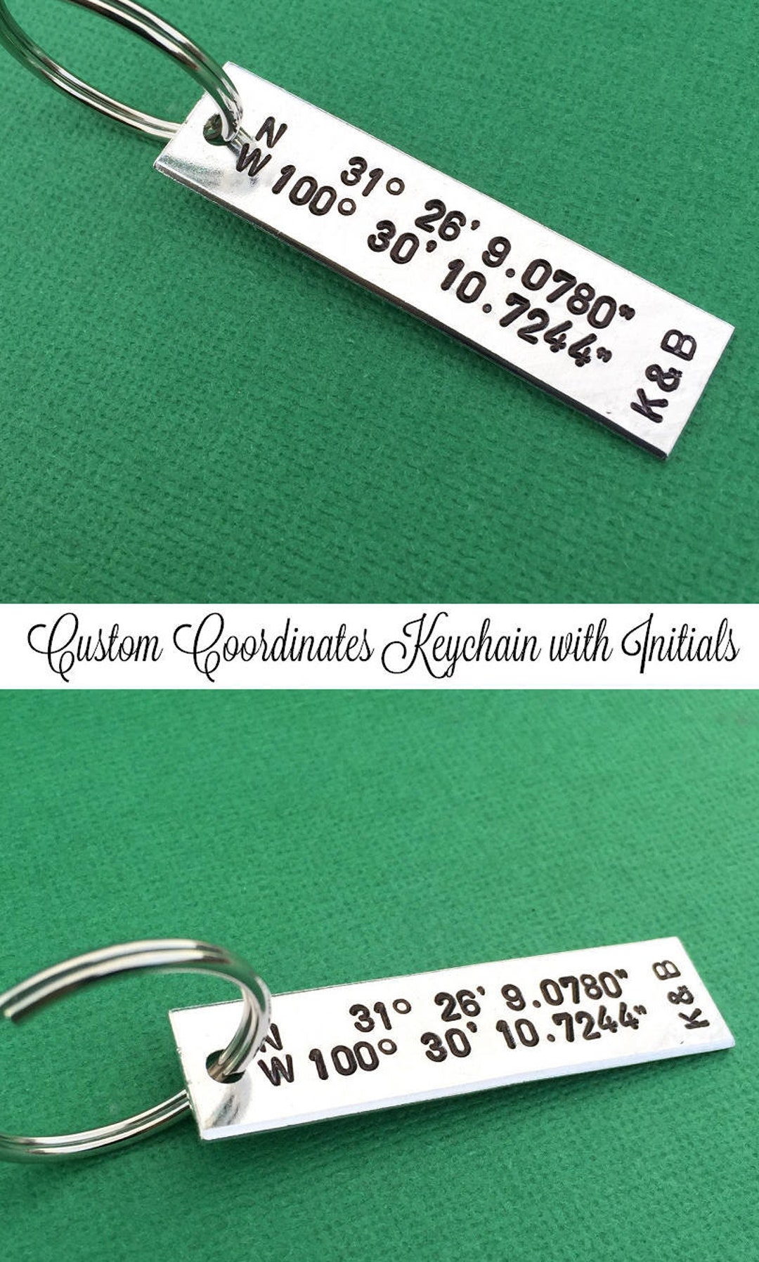 Personalized Gift Coordinates Keychain Latitude Longitude Gift Etsy