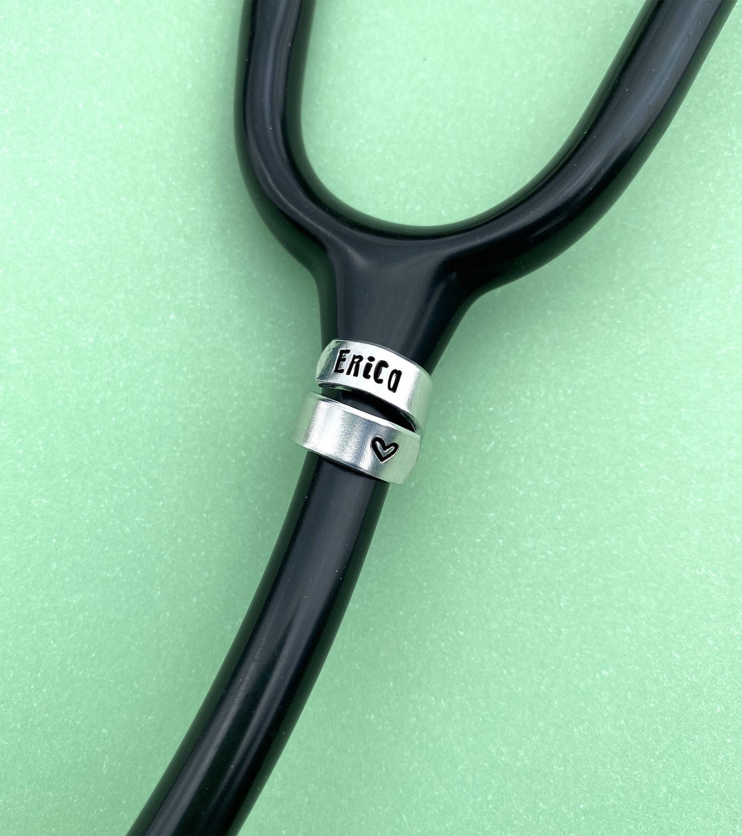 Name Stethoscope Tag Wrap Around Charm Personalized Etsy