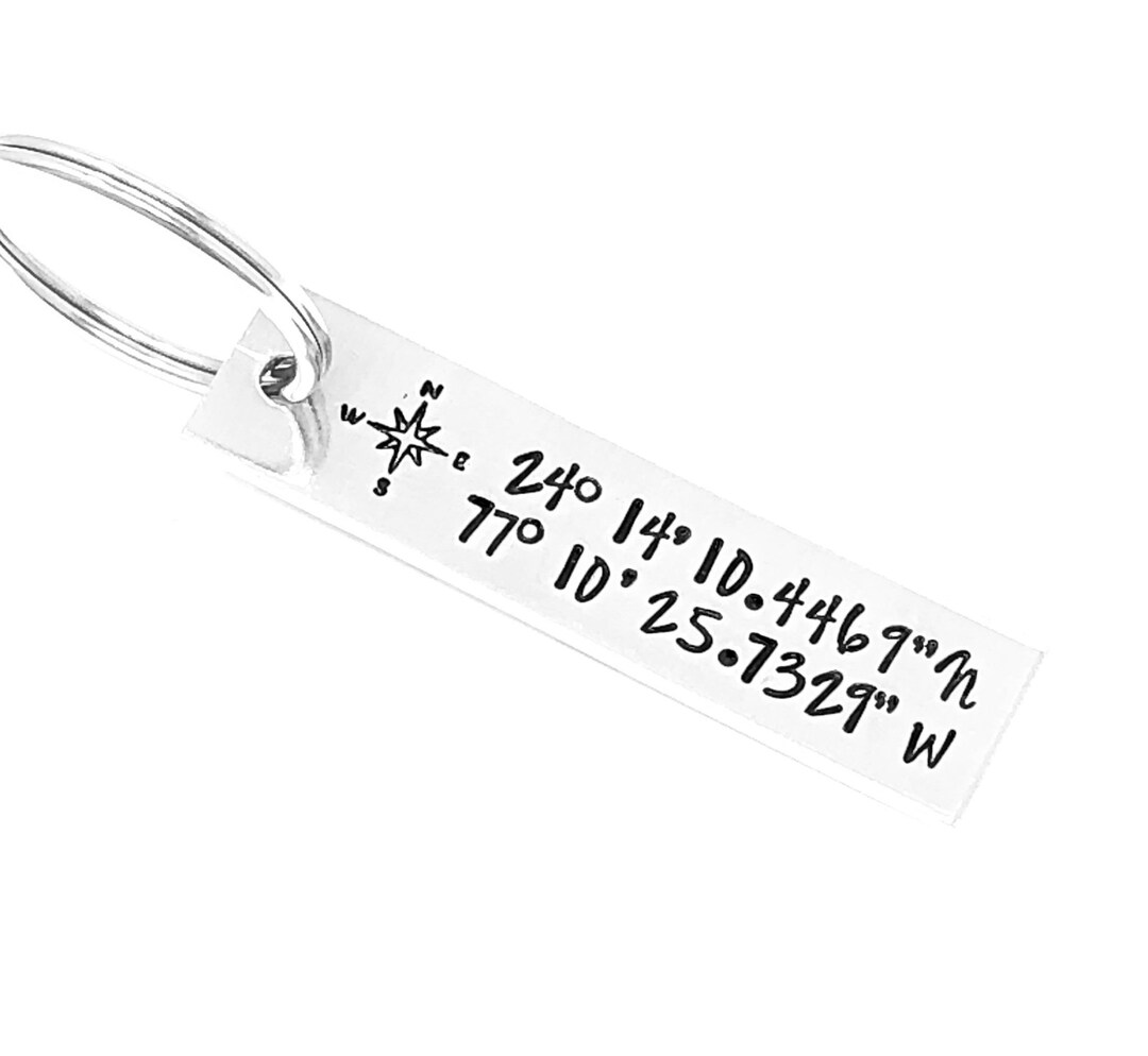 Coordinates Keychain Keychain for Men Mens Gift School Etsy