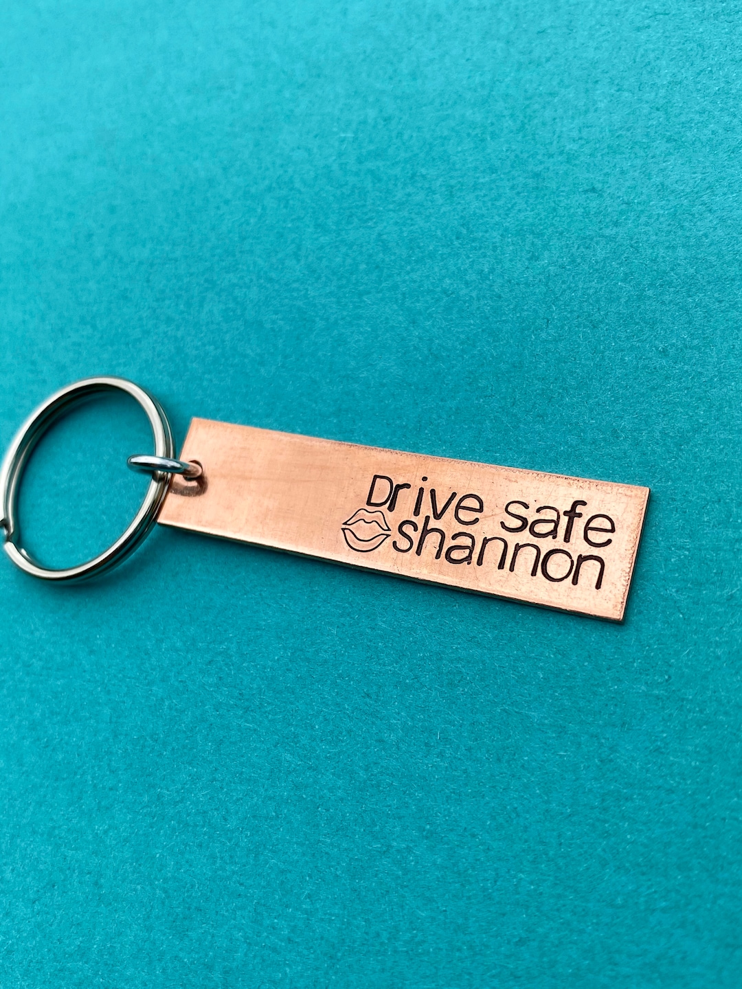 Drive Safe Keychain Boyfriend Gift Copper Keychain Etsy
