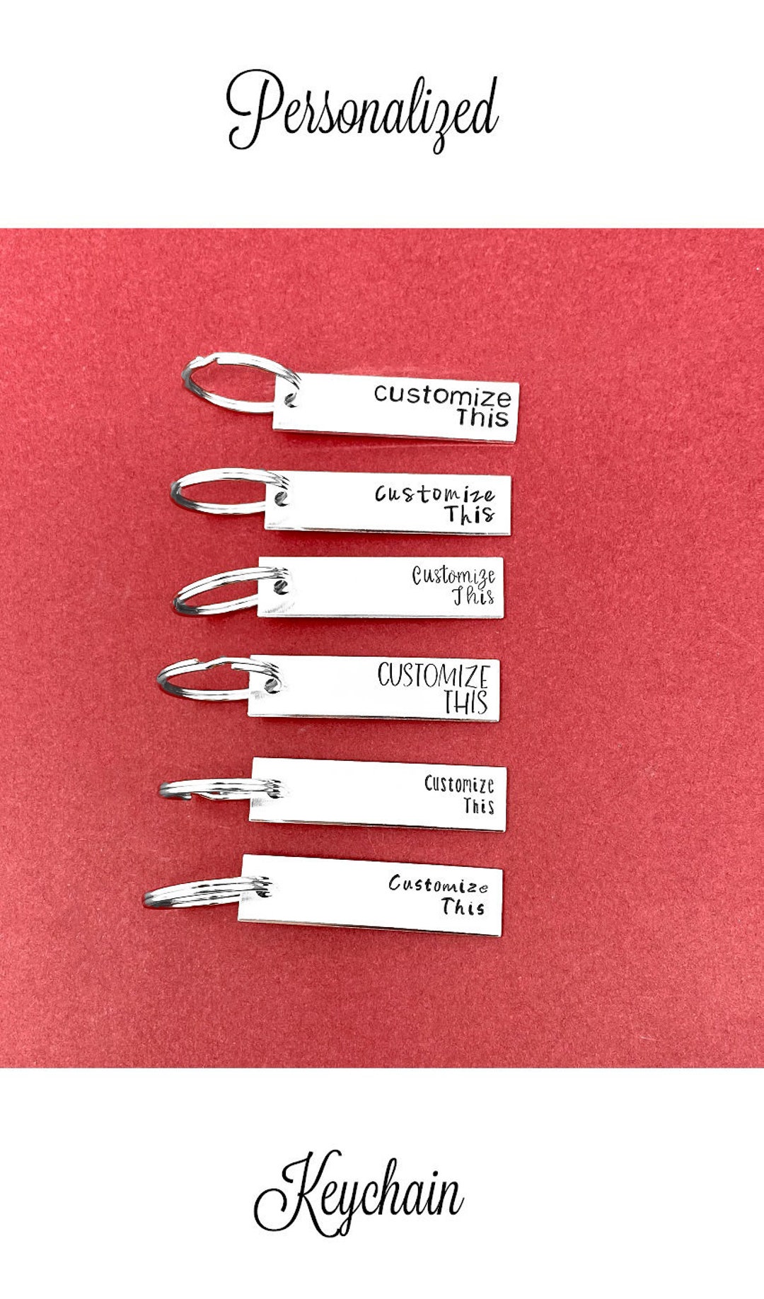 Custom Hand Stamped Keychain, Personalized Keychain, Custom Keychain ...