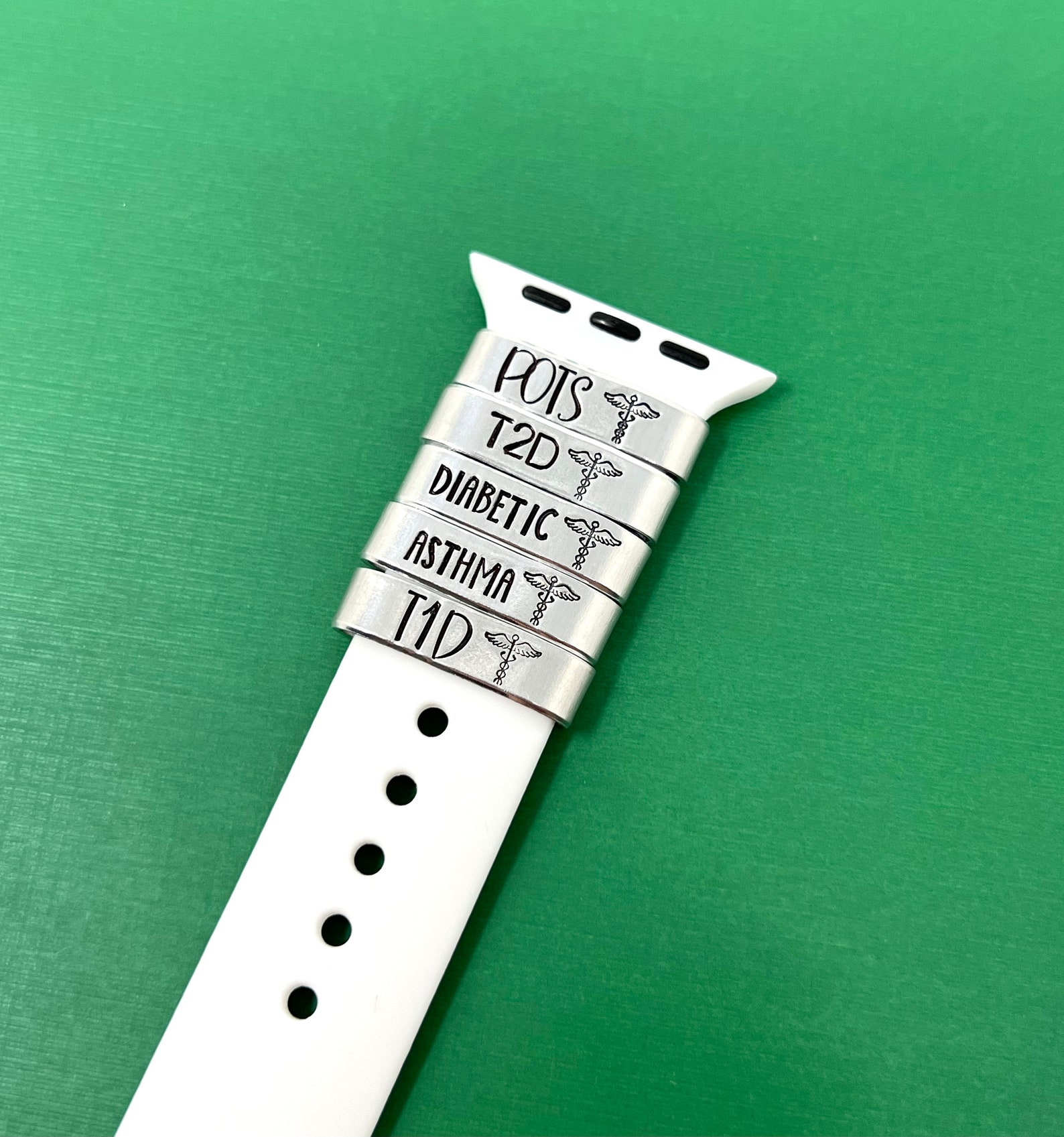 Personalized Medical Alert Watch Band Charm Medical ID Tag Etsy