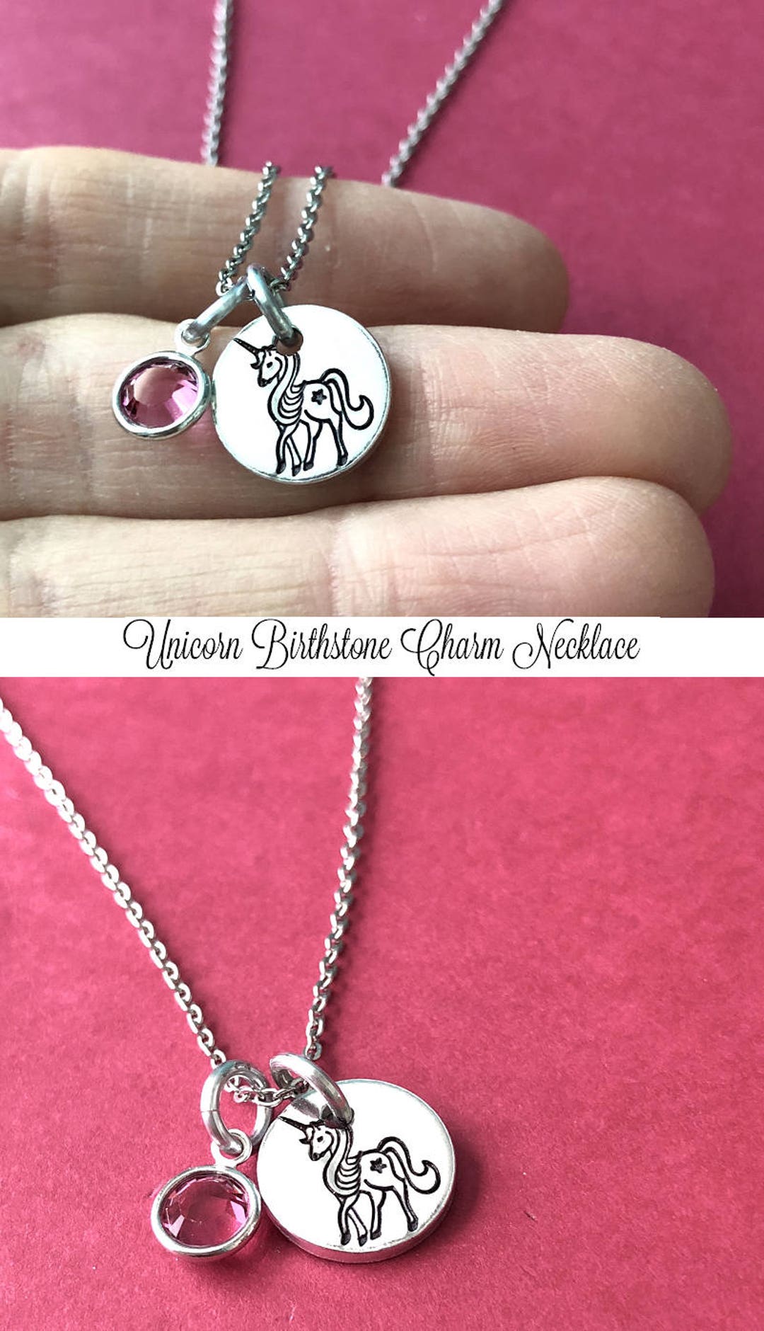 Unicorn necklace for little girl Clearance