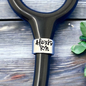 Stethoscope Charm, Custom Stethoscope Tag, Stethoscope ID Tag, Stethoscope Ring, Nurse Week Gifts, Nurse Gift, Doctor Gift, Credentials