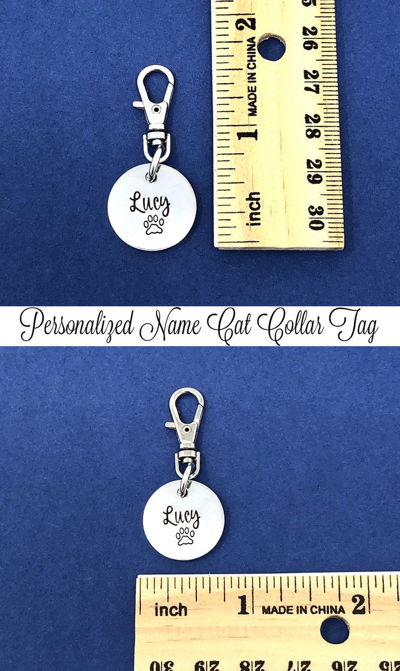 Personalized Cat Tag Pet Tag Cat Collar Tag Pet Name Tag Etsy