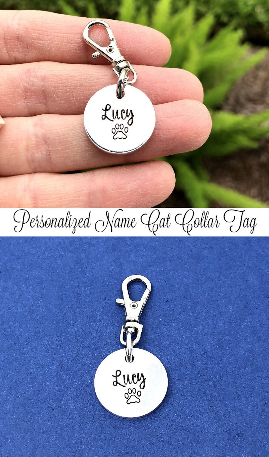Personalized Cat Tag Pet Tag Cat Collar Tag Pet Name Tag Etsy