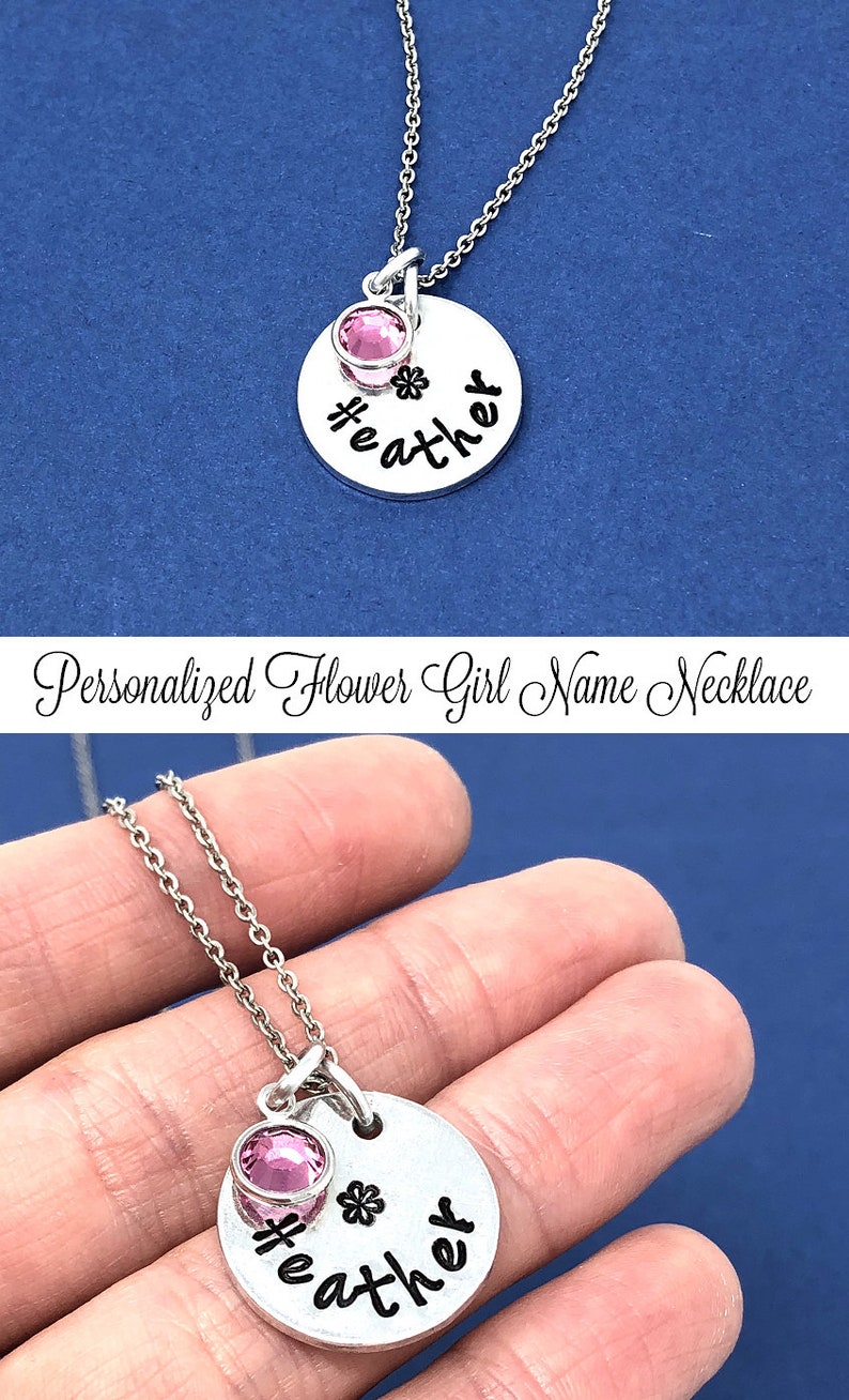 Flower Girl Necklace Flower Girl Gift Personalized Jewelry Etsy
