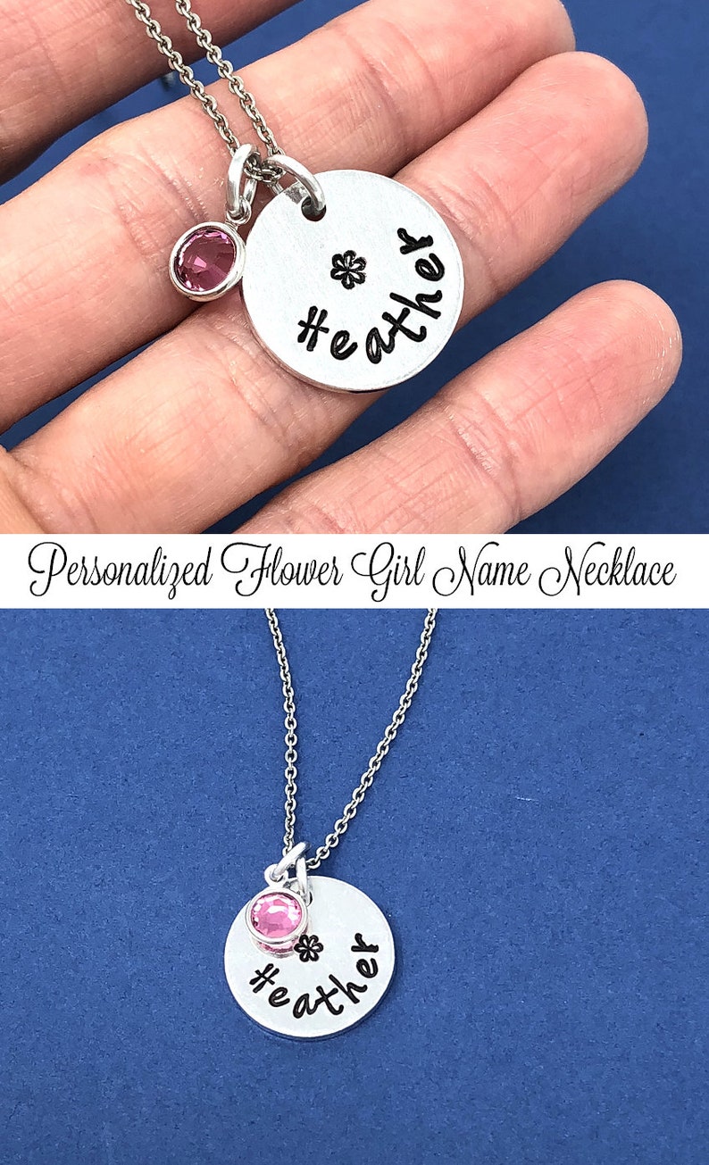 Flower Girl Necklace Flower Girl Gift Personalized Jewelry Etsy
