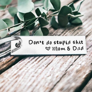 Don't Do Stupid Shit Aluminum Keychain, New Driver Gift