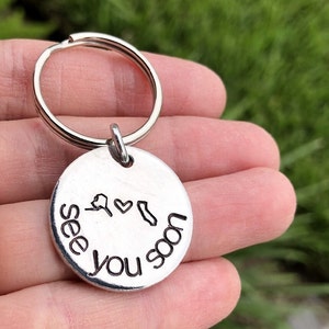 See You Soon Keychain, Long Distance Relationship Gift, State Keychain, Boyfriend Gift Personalized Gift Valentines Day Gift Girlfriend Gift image 2