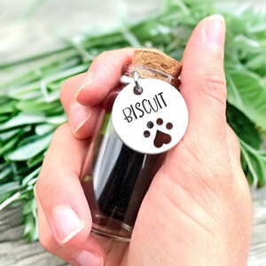 2-Piece Pet Hair Memorial Glass Bottle Set – Paw Pendant Keepsake Jar For Ashes, Teeth & Pet Loss Remembrance