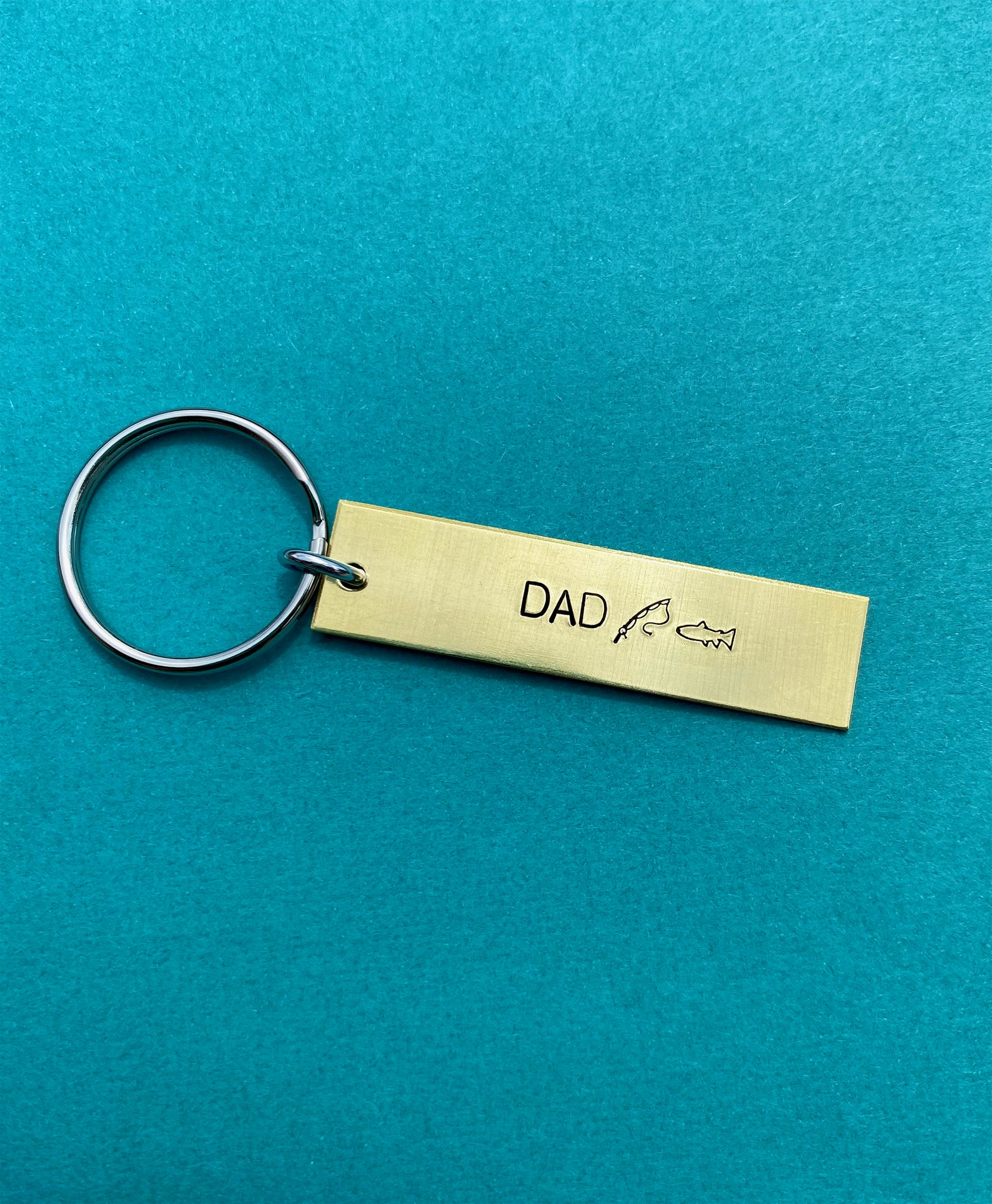 Dad Keychain Father's Day Gift Brass Keychain Etsy