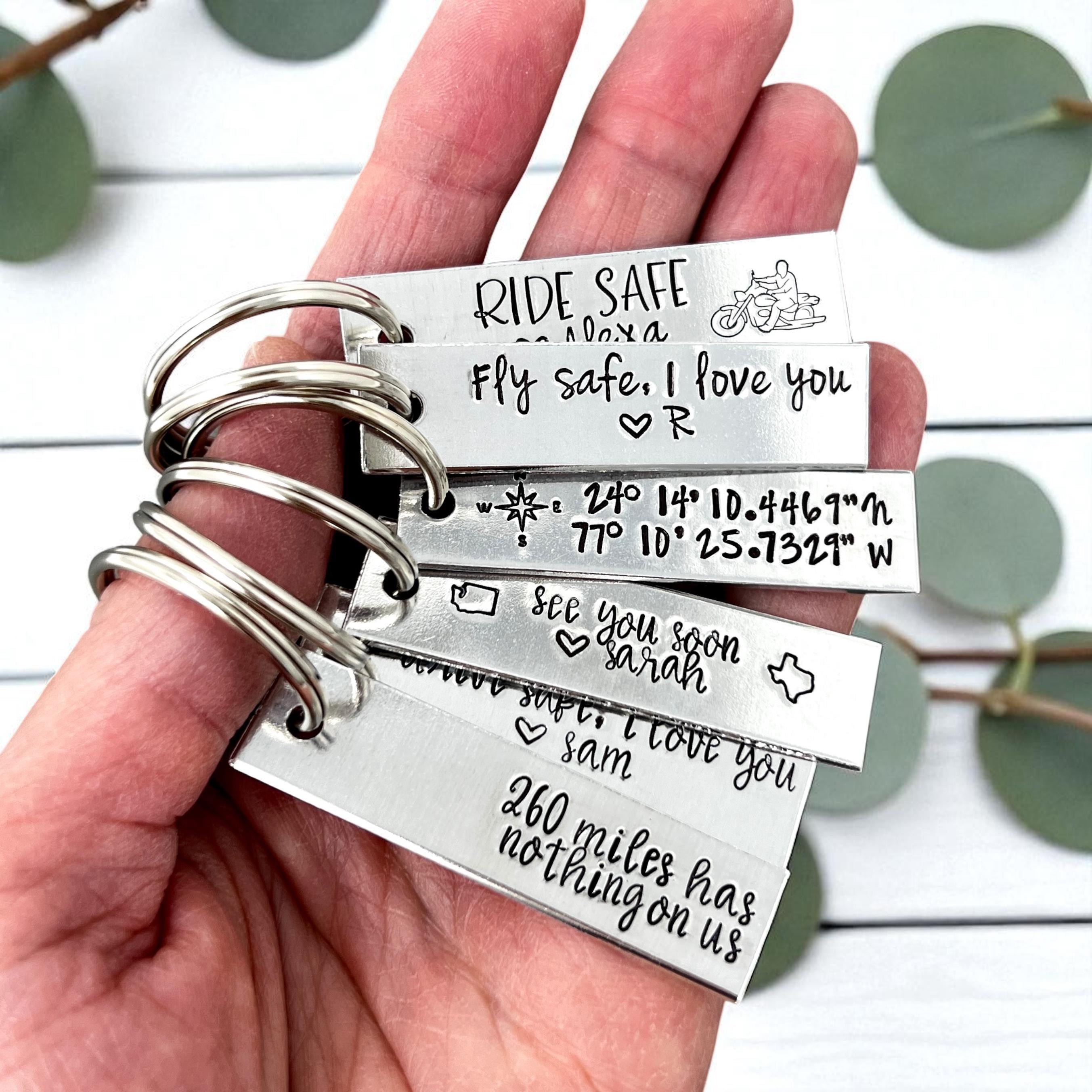 Custom Keychain Personalized Gift, You Choose Words and Images, Hand ...