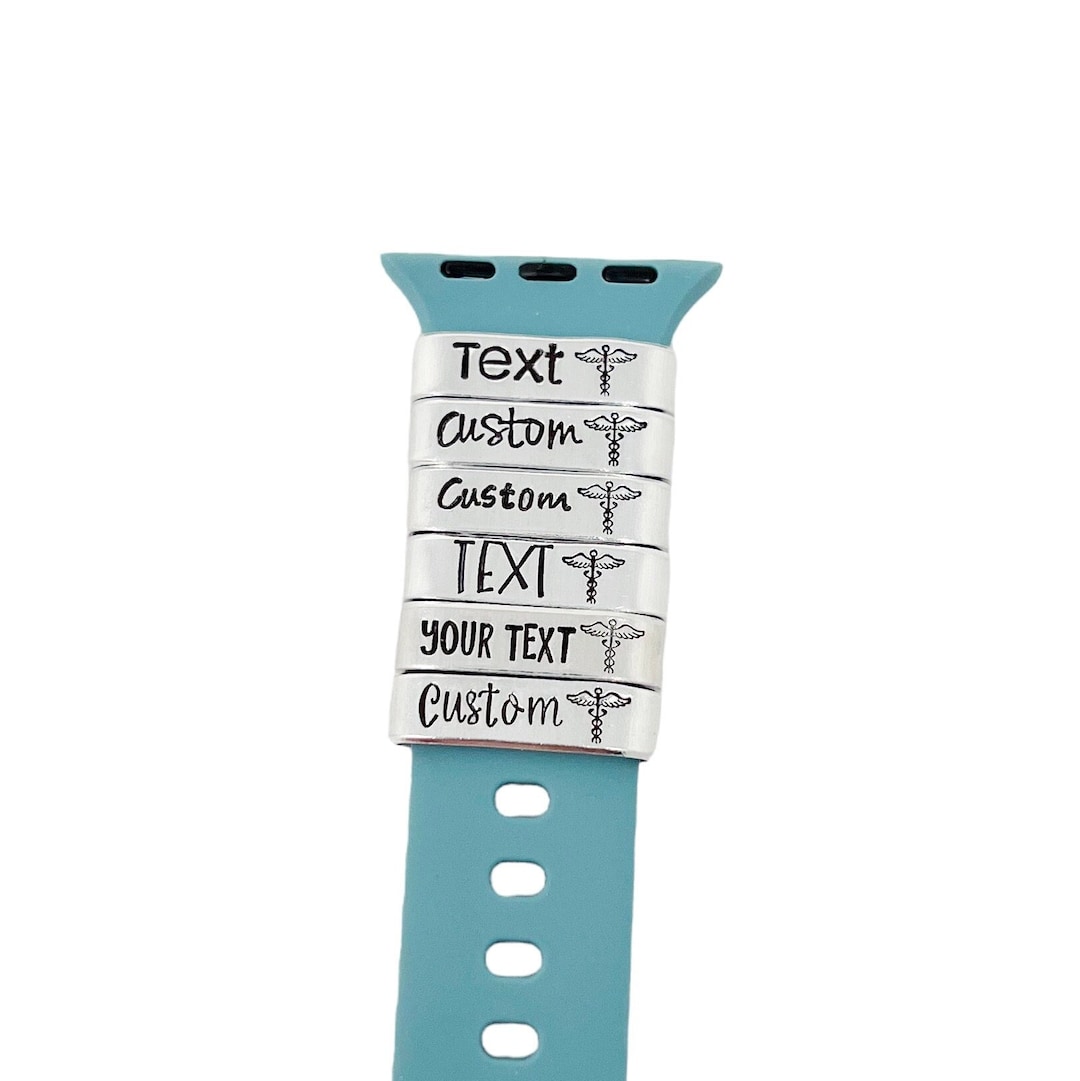 Personalized Medical Alert Watch Band Charm, ID Tag Smart Watch Charm