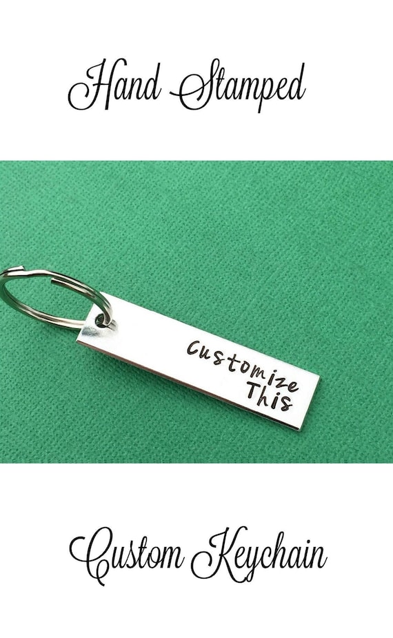 Custom Hand Stamped Keychain 