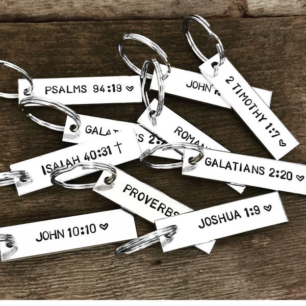 Custom Keychain, Personalized Keychain, Bible Verse Keychain, Religious Gift, Baptism Gift, Keychain For Women, Gift For Christian, Proverbs